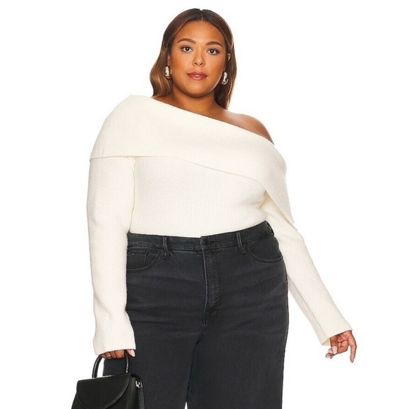 Remi x REVOLVE Lindsay Off-Shoulder White Sweater 0X - Picture 1 of 5